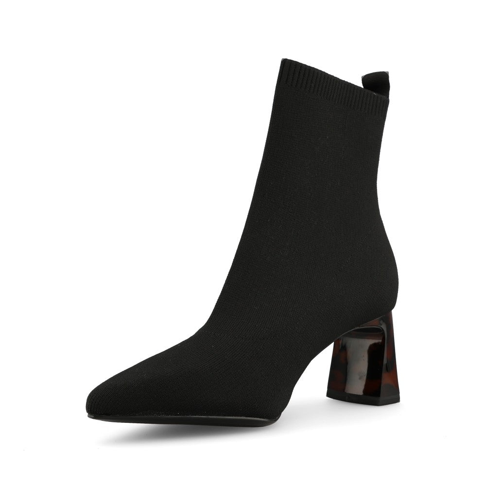 Tamaris Ladies 1-25328 Suede High Heel Ankle Boot In Black