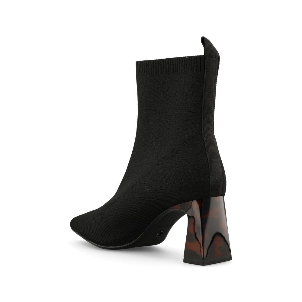 Tamaris Ladies 1-25328 Suede High Heel Ankle Boot In Black