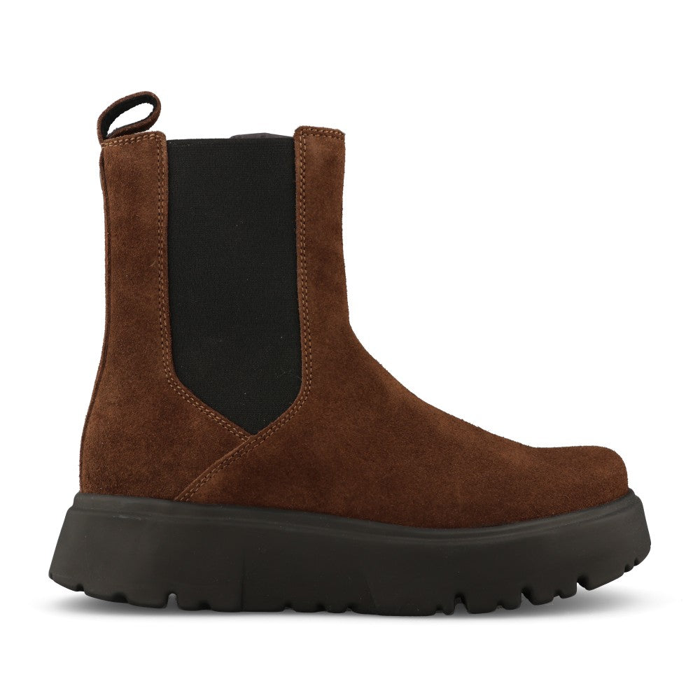 Birkenstock Ladies 1033220 Theda Suede Chelsea Boot In Dark Tan