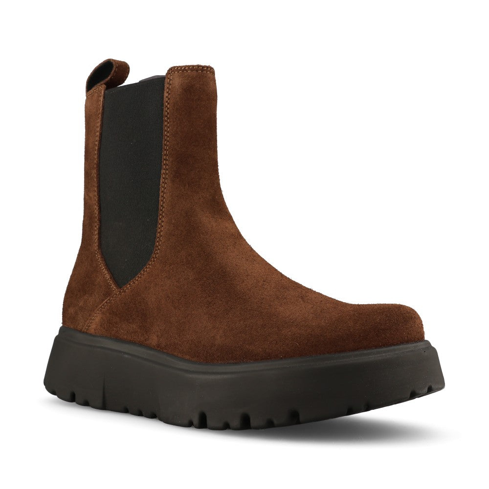 Birkenstock Ladies 1033220 Theda Suede Chelsea Boot In Dark Tan
