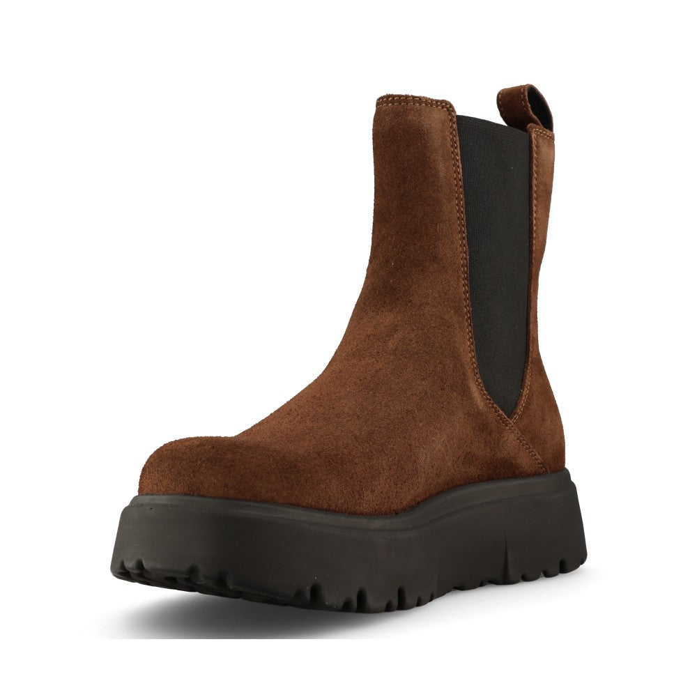 Birkenstock Ladies 1033220 Theda Suede Chelsea Boot In Dark Tan