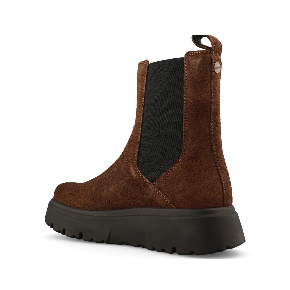 Birkenstock Ladies 1033220 Theda Suede Chelsea Boot In Dark Tan