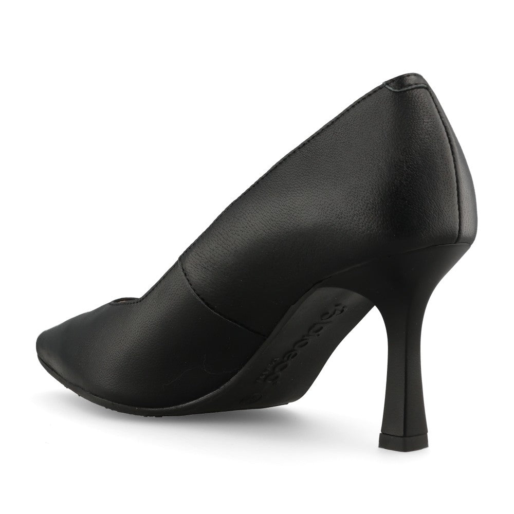 Bioeco Ladies 1118-3009 G-FIT Med Heel Court in Black Leather