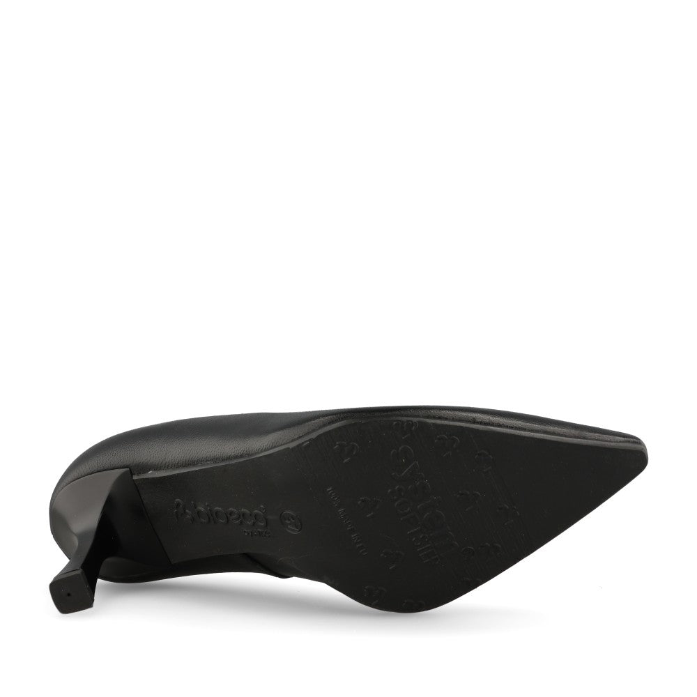 Bioeco Ladies 1118-3009 G-FIT Med Heel Court in Black Leather
