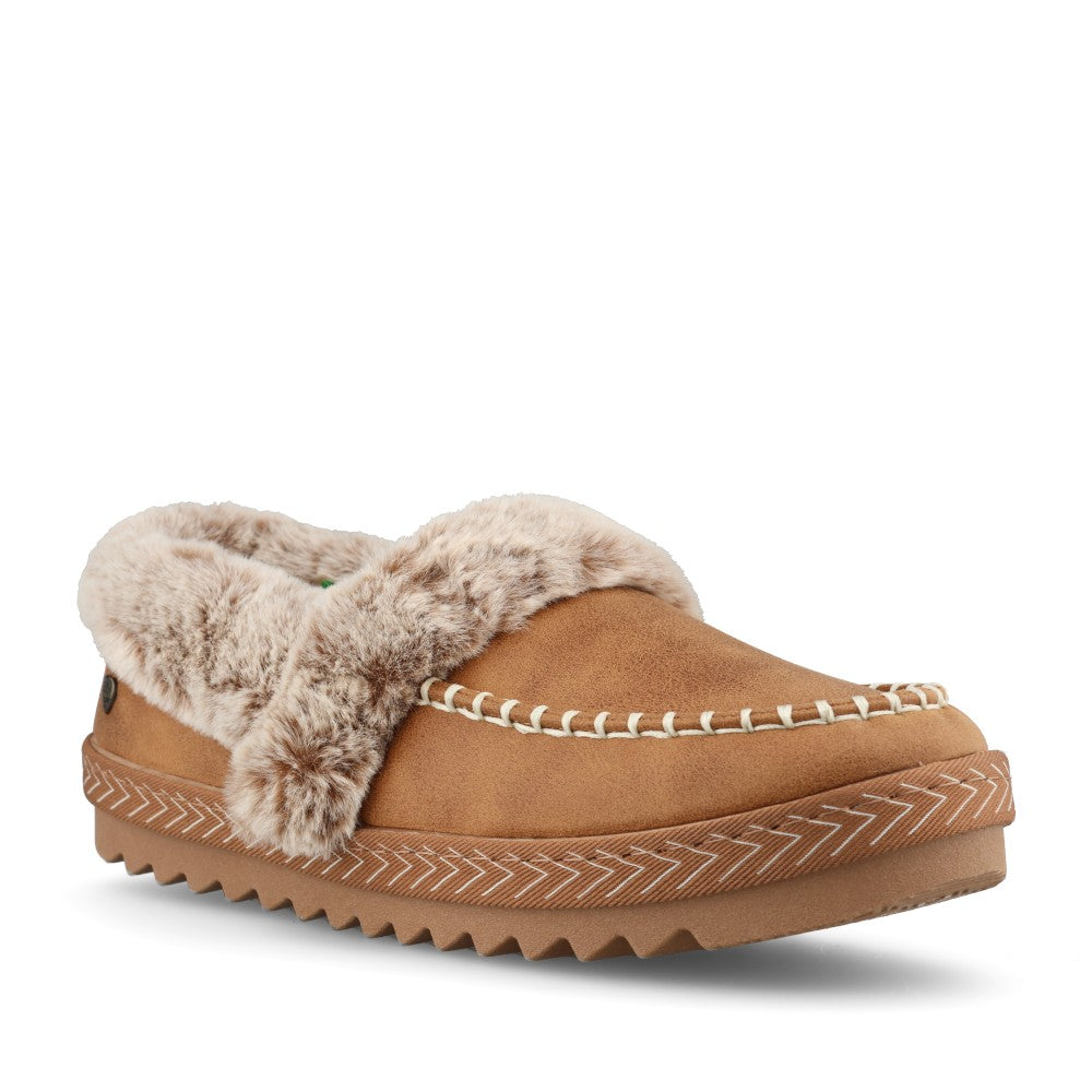 Skechers Ladies 113668 Bobs Cozy Kiss Snug Stitch Slipper In Brown