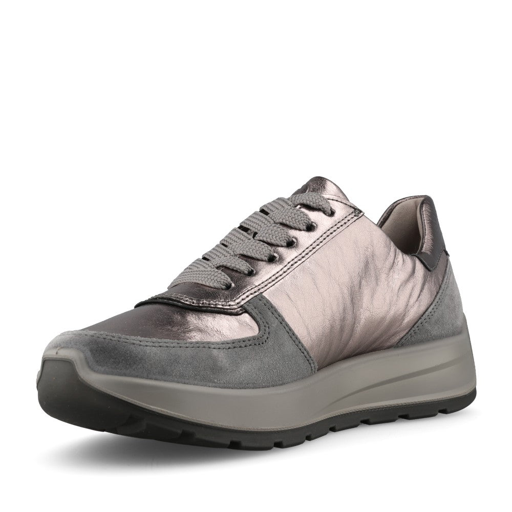 Ladies 12-25112 New York Laced Trainer In Graphite