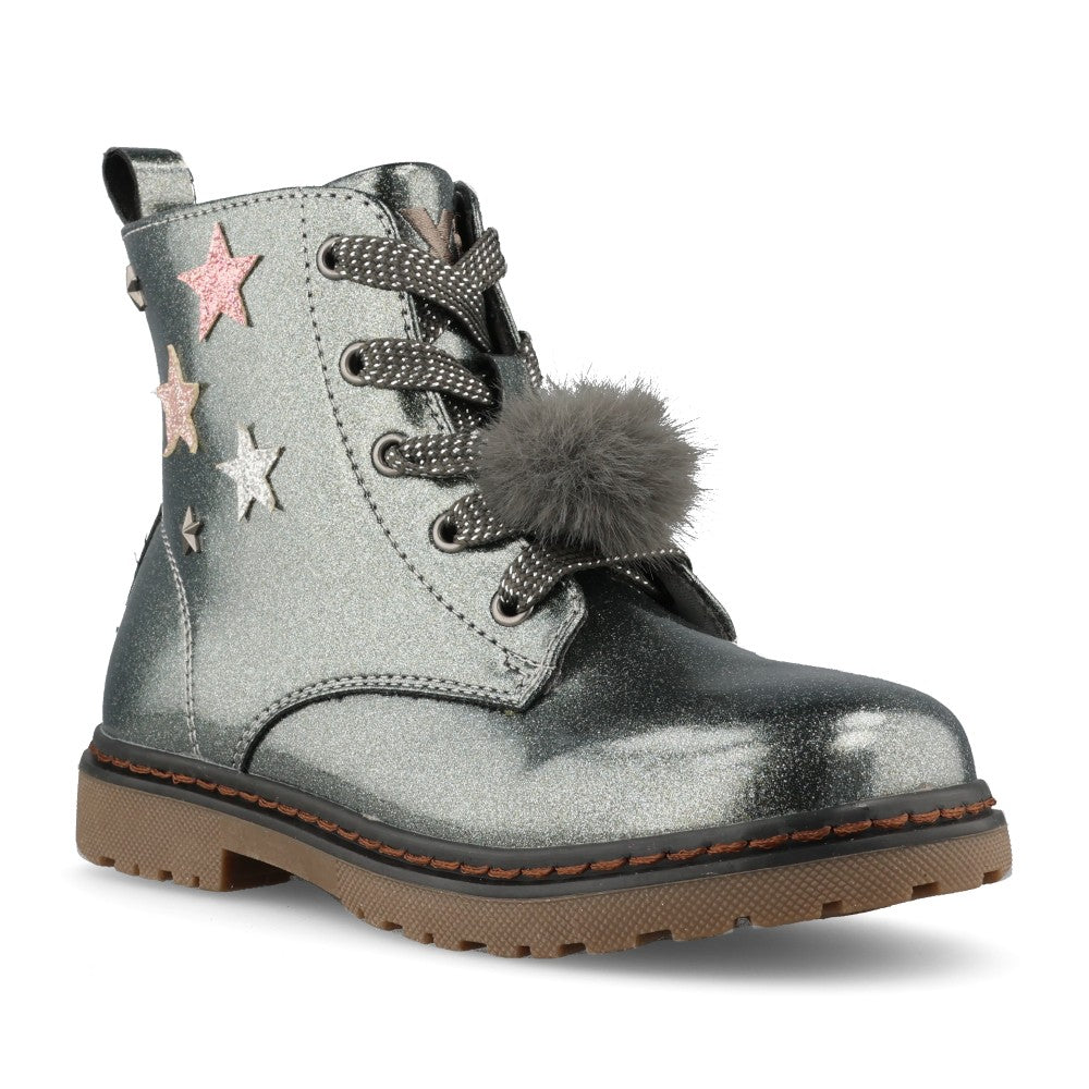 XTI Girls 154116 Ankle Boot In Pewter Patent