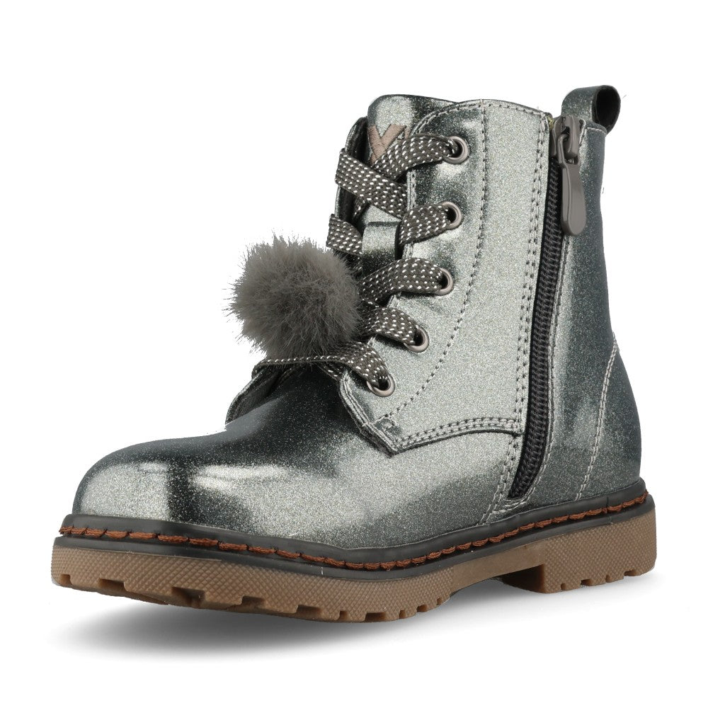 XTI Girls 154116 Ankle Boot In Pewter Patent