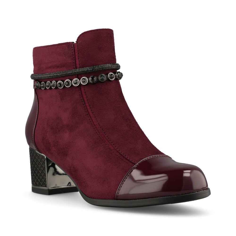 Redz Ladies 1901 Ankle Boot In Burgundy