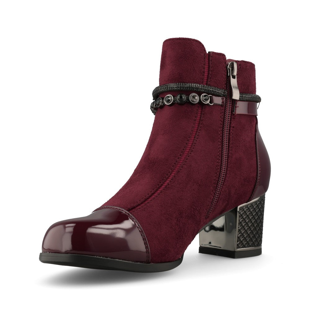 Redz Ladies 1901 Ankle Boot In Burgundy