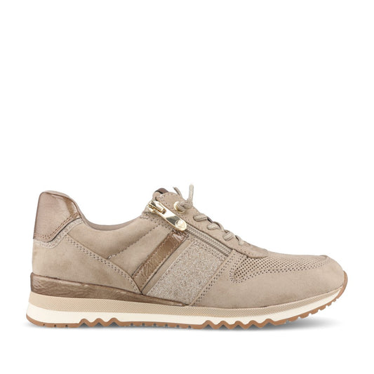 Marco Tozzi Ladies 2-23707 Ladies Laced Trainer in Beige