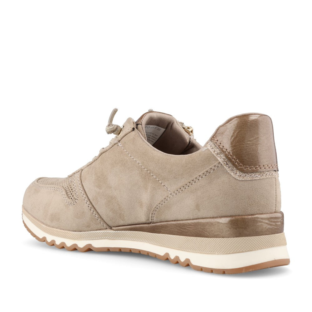 Marco Tozzi Ladies 2-23707 Ladies Laced Trainer in Beige