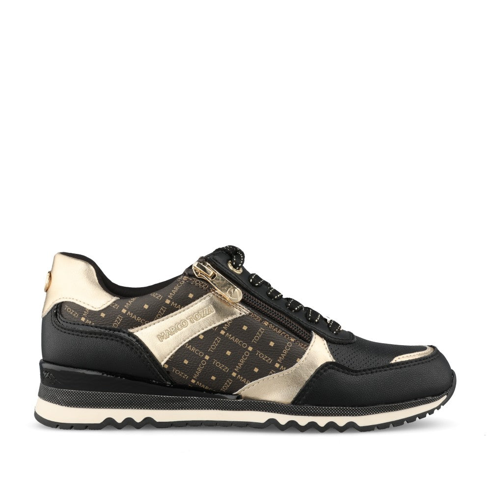 Marco Tozzi Ladies 2-23710 Ladies Laced Traner in Black Multi