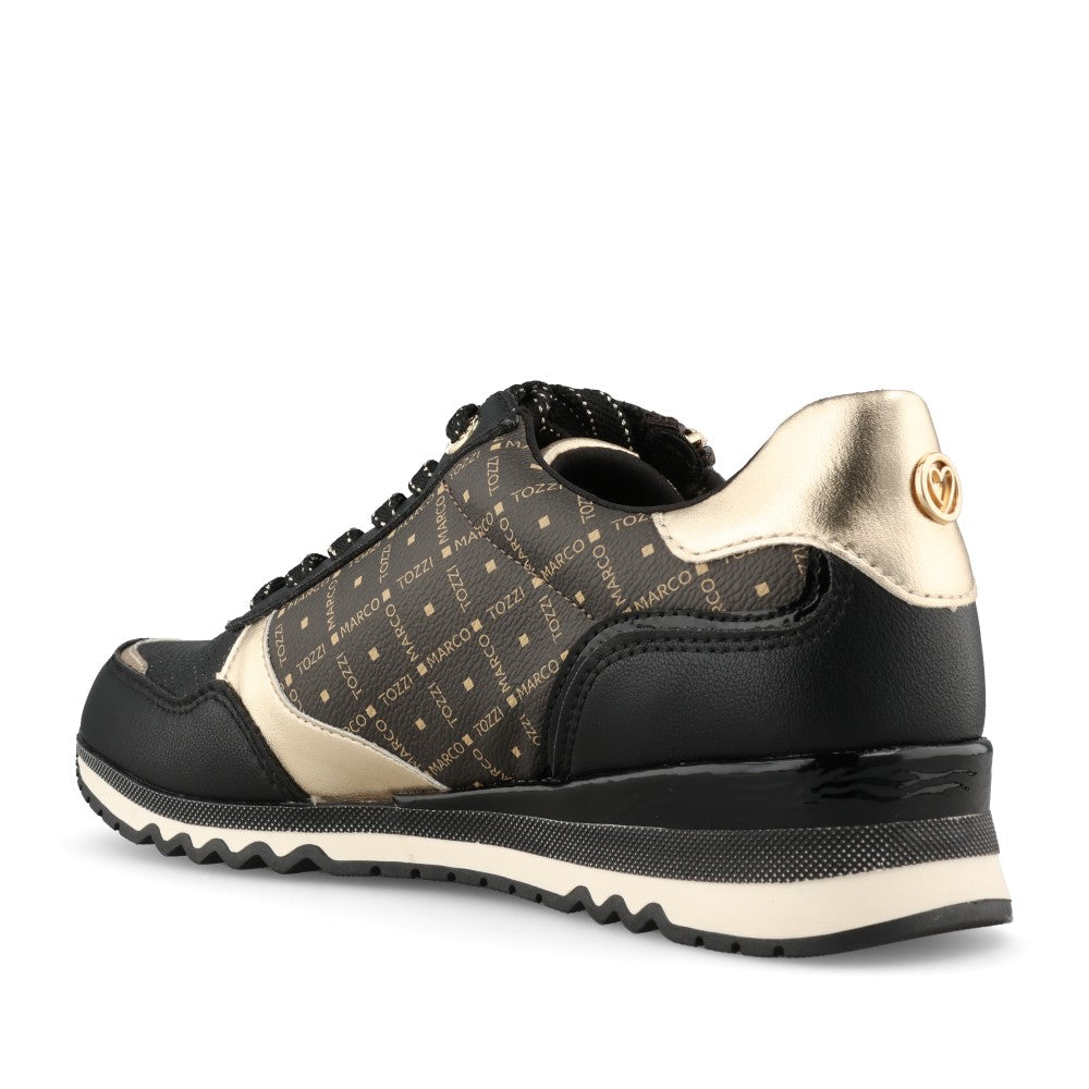 Marco Tozzi Ladies 2-23710 Ladies Laced Traner in Black Multi