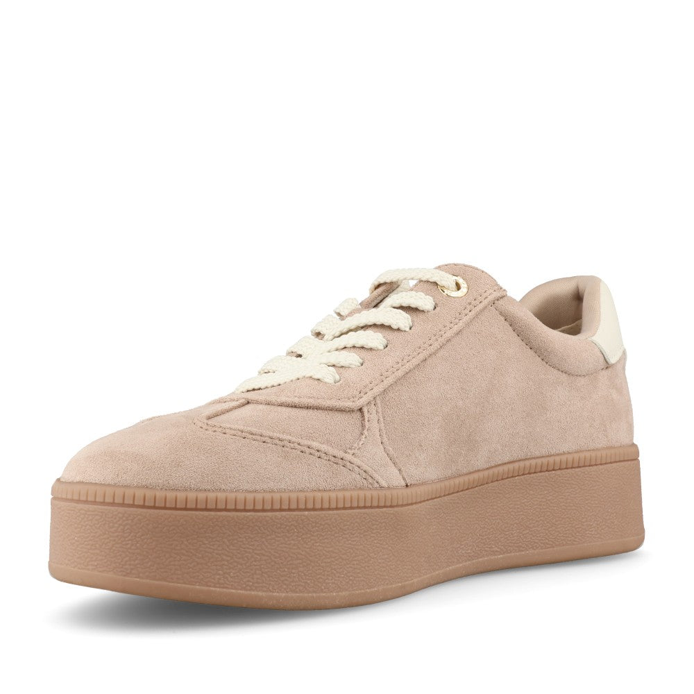 Marco Tozzi Ladies 2-23716 Ladies Platform Laced Trainer in Tan