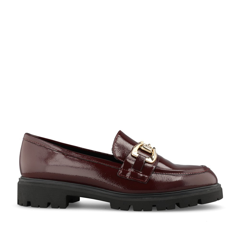 Marco Tozzi Ladies 2-24700 Ladies Patent Loafer in Burgandy