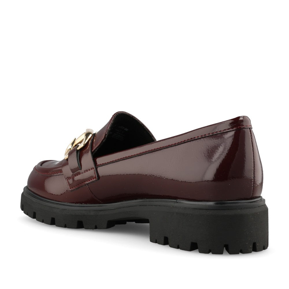 Marco Tozzi Ladies 2-24700 Ladies Patent Loafer in Burgandy