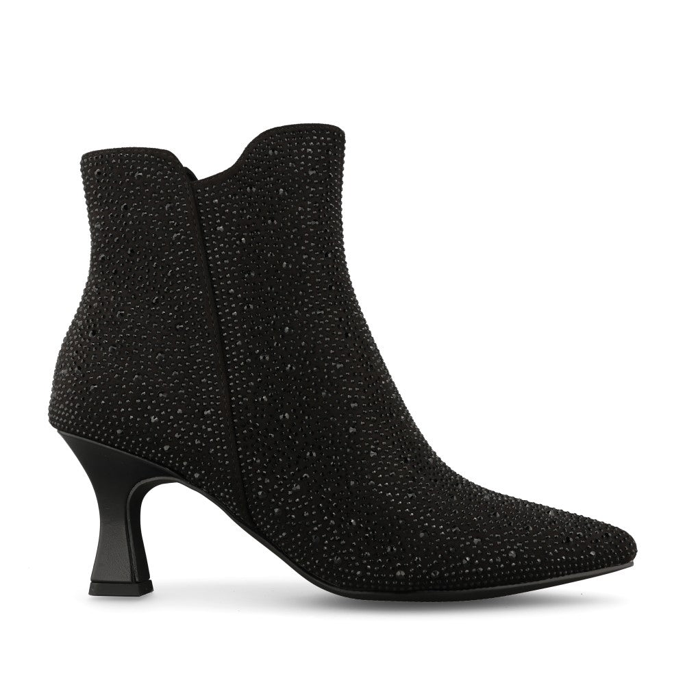 Marco Tozzi Ladies 2-25018 Glitter High Heel Ankle Boot in Black