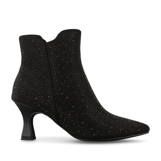 Marco Tozzi Ladies 2-25018 Glitter High Heel Ankle Boot in Black