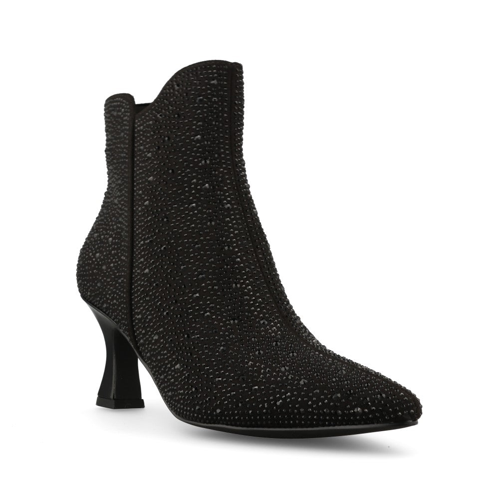Marco Tozzi Ladies 2-25018 Glitter High Heel Ankle Boot in Black