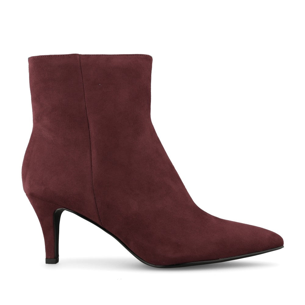 Marco Tozzi Ladies 2-25329 Suede Mid Heel Ankle Boot in Mulberry