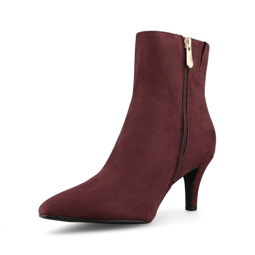 Marco Tozzi Ladies 2-25329 Suede Mid Heel Ankle Boot in Mulberry