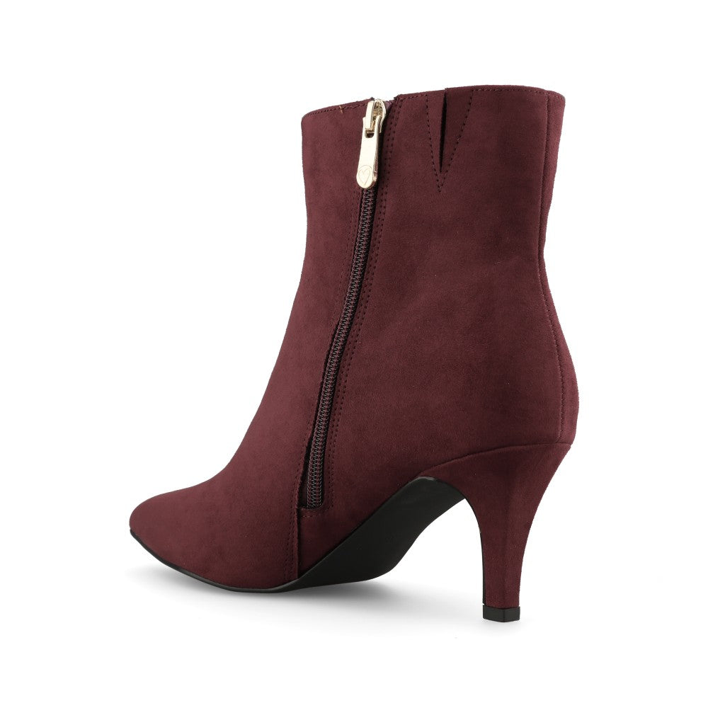 Marco Tozzi Ladies 2-25329 Suede Mid Heel Ankle Boot in Mulberry