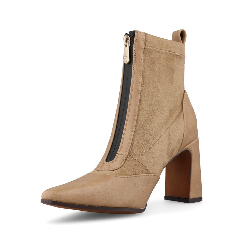 Marco Tozzi Ladies 2-25334 High Heel Ankle Boot in Beige