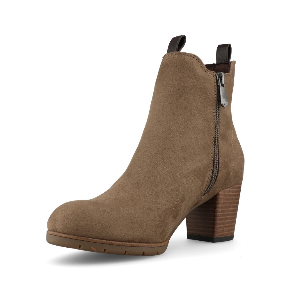 Marco Tozzi Ladies 2-25355 Block Heel Ankle Boot in Dark Brown