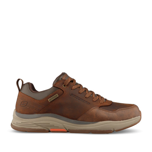 Skechers Mens 210021 Benago Hombre Waterproof Trainer In Brown