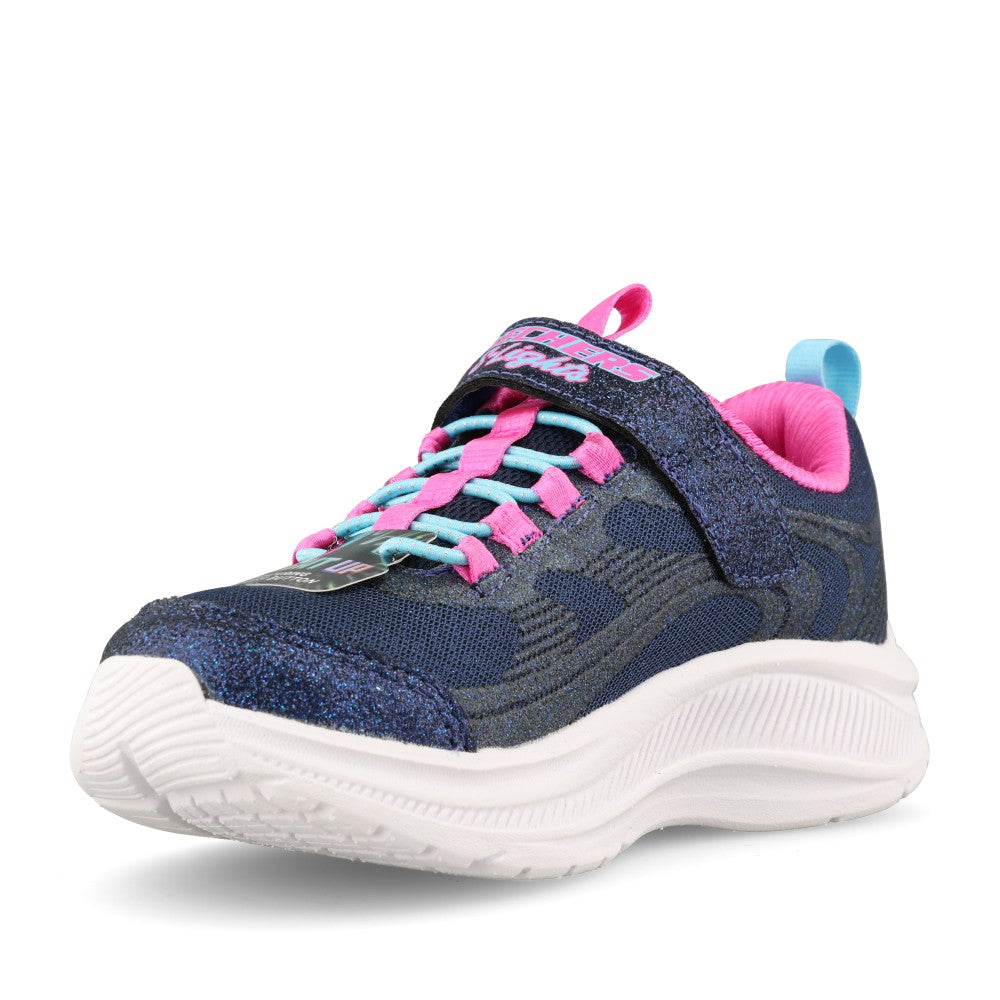 Skechers Girls 303726LC S-Lights Rainbow Cruisers Glitzy Glow Trainer In Navy