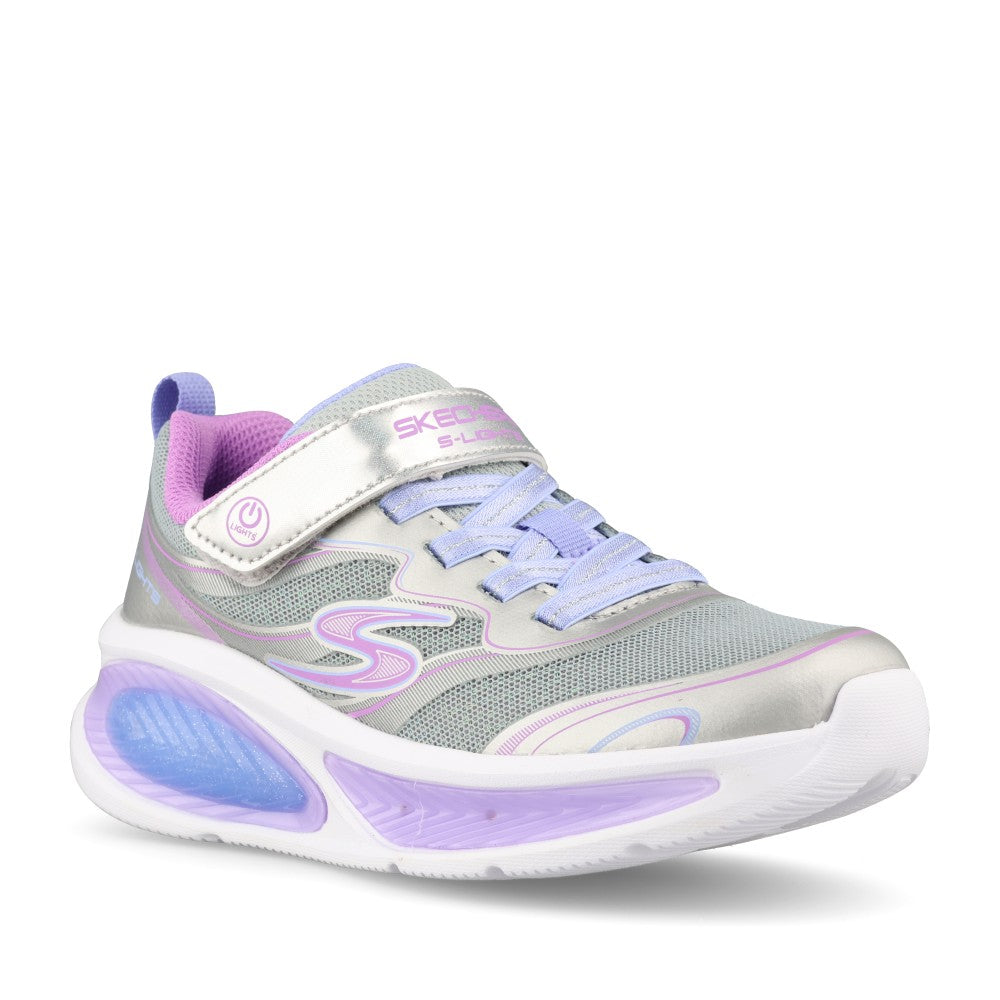 Skechers Girls 303737LC S-Lights Cosmic Glow 2.0 Trainer In Silver