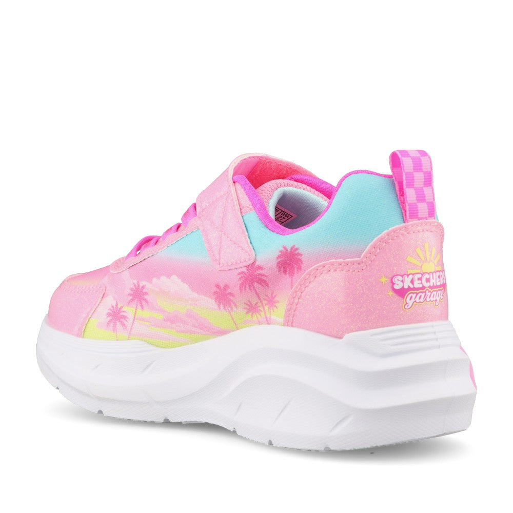 Skechers Girls 304351L Glam Racer Trainer in Pink Multi