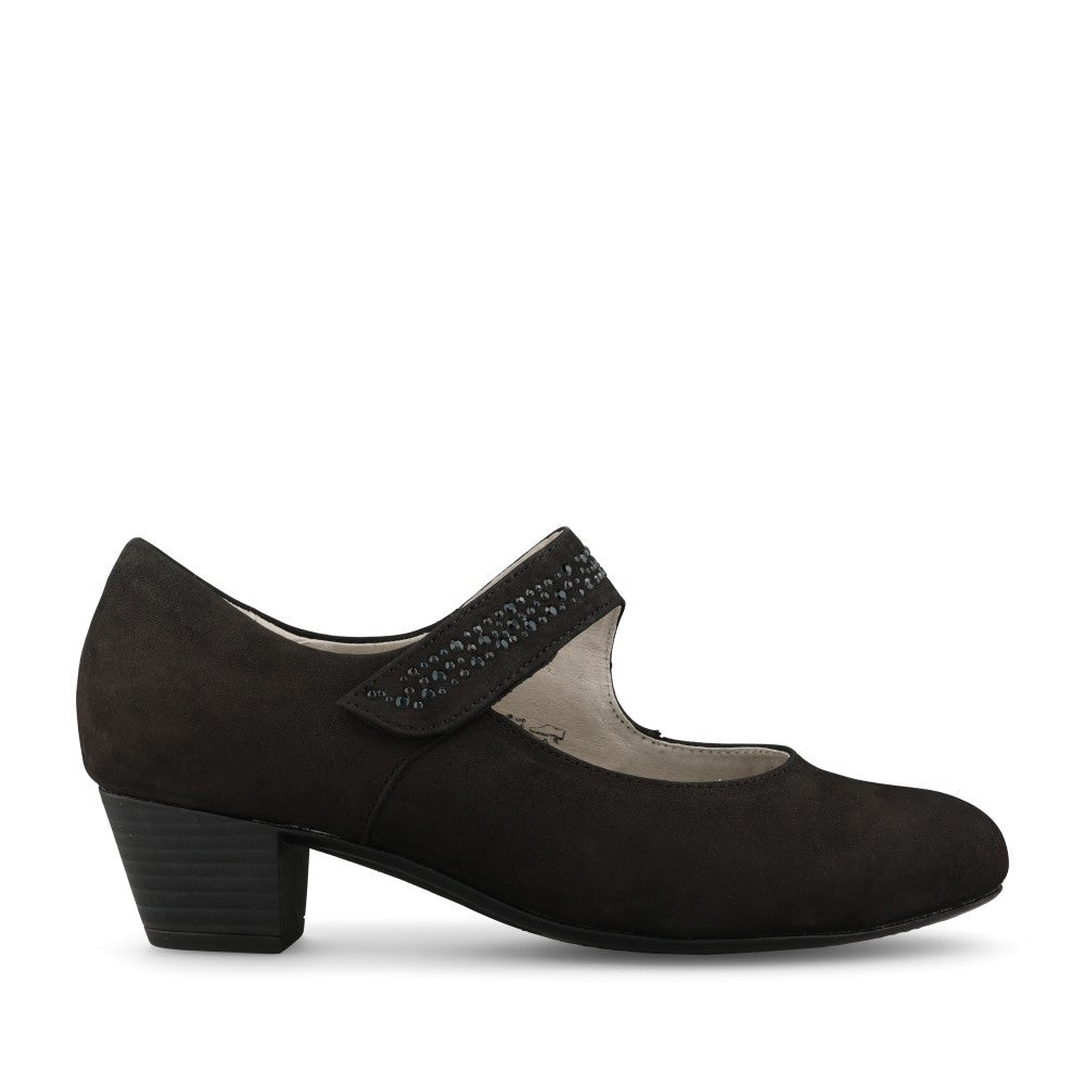 Ladies 358311 Mary Jane Shoe in Black Nubuck