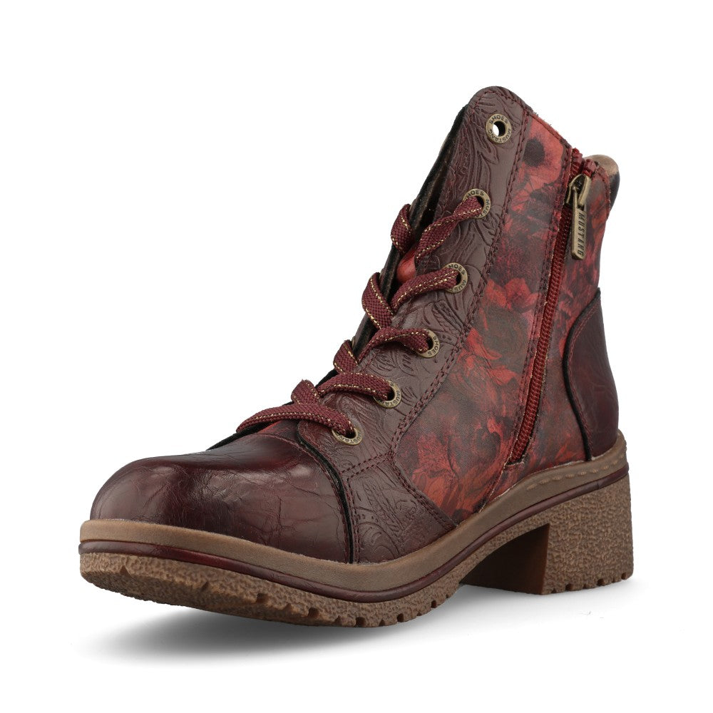 Mustang Ladies 36M0092001 Ankle Boot In Burgundy