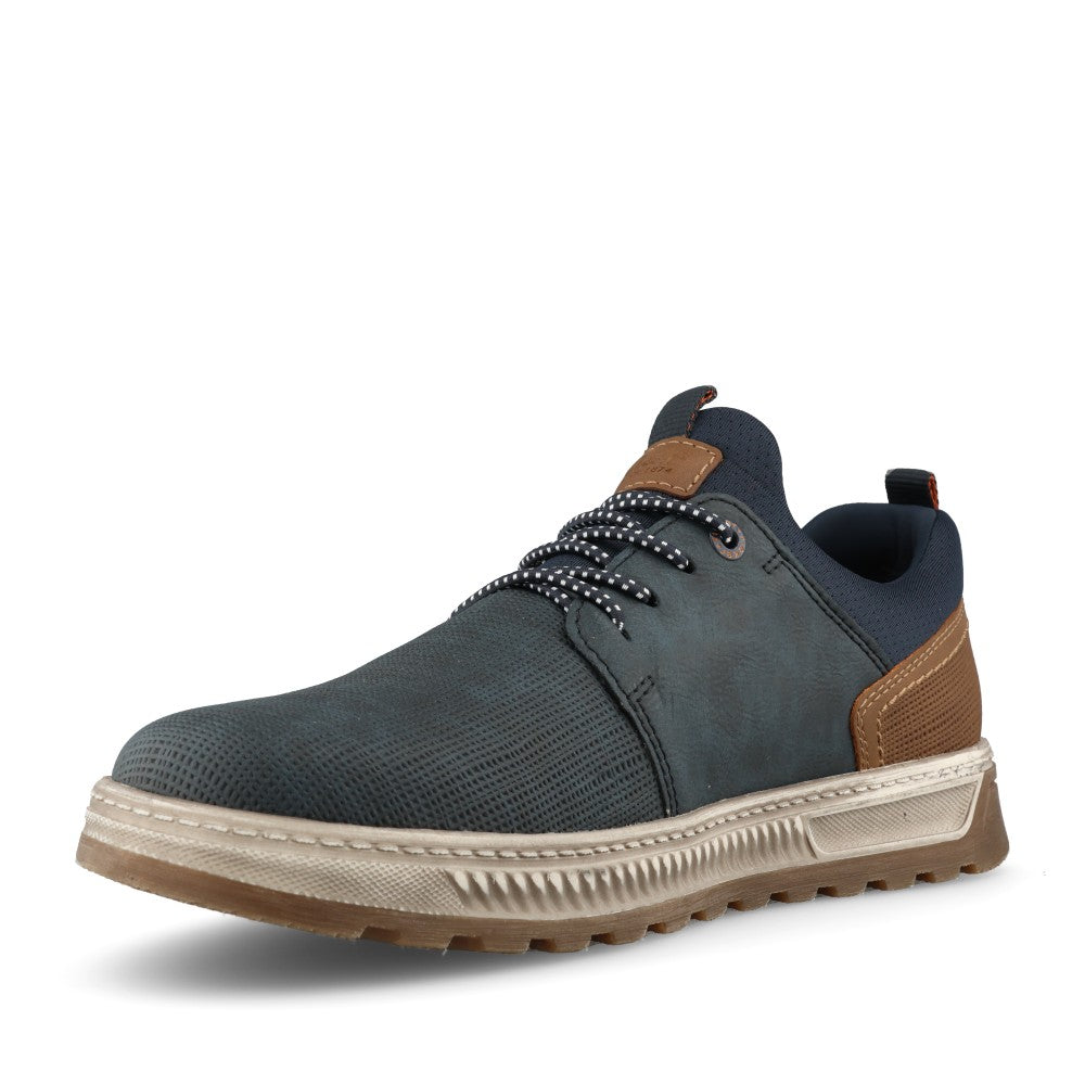 Rieker Mens 37050 Lace Shoe In Blue