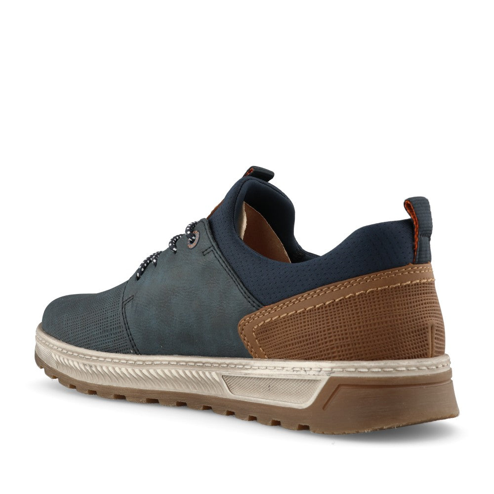 Rieker Mens 37050 Lace Shoe In Blue