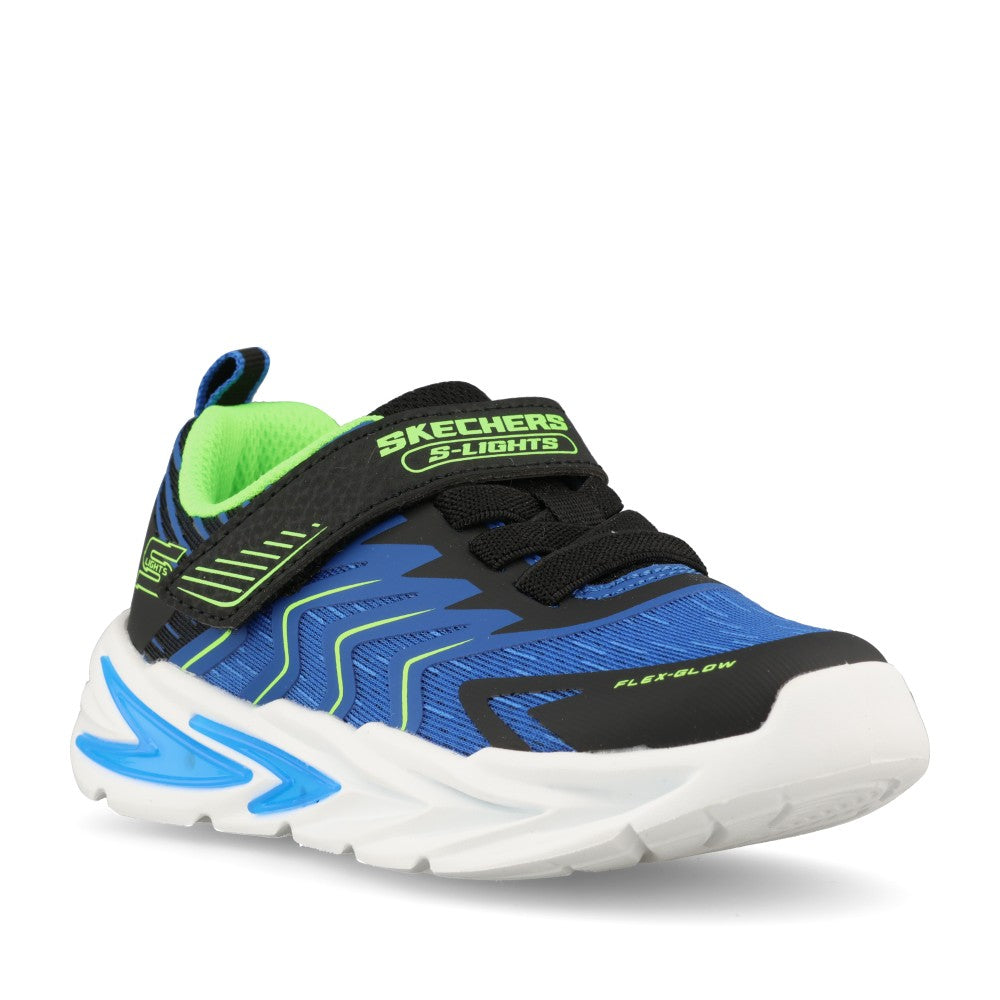 Skechers Boys 400141NC S-Lights Flex-Glow Ultra Prism-Pacer Trainer In Black