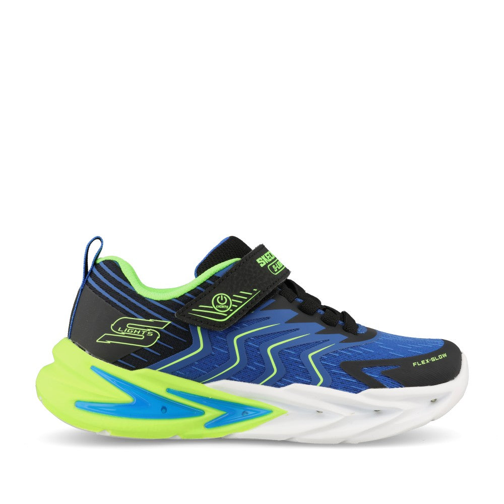 Skechers Boys 400141LC S-Lights Flex-Glow Ultra Prism-Pacer Trainer In Black