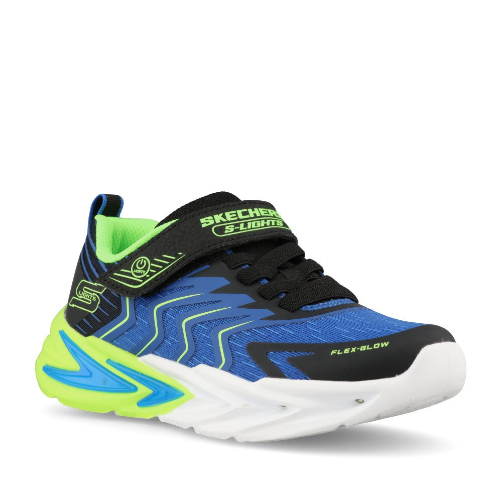 Skechers Boys 400141LC S-Lights Flex-Glow Ultra Prism-Pacer Trainer In Black