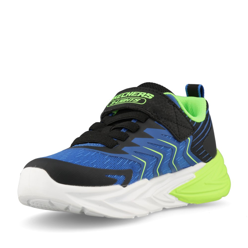 Skechers Boys 400141LC S-Lights Flex-Glow Ultra Prism-Pacer Trainer In Black