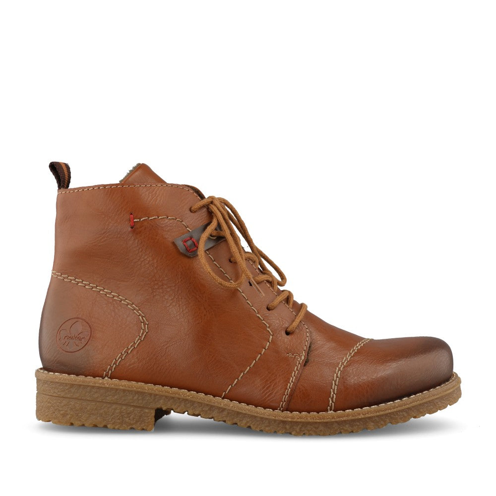 Rieker Ladies 73501 Lace Boot In Brown