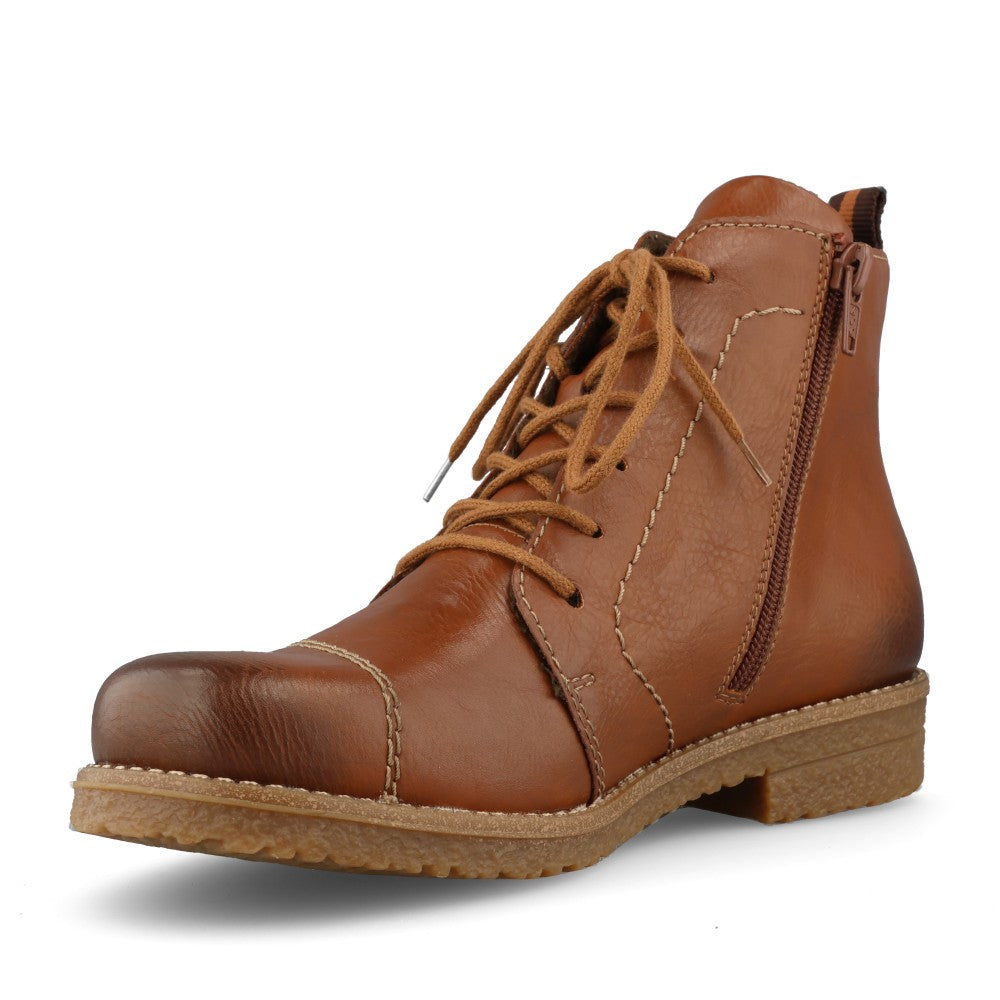Rieker Ladies 73501 Lace Boot In Brown