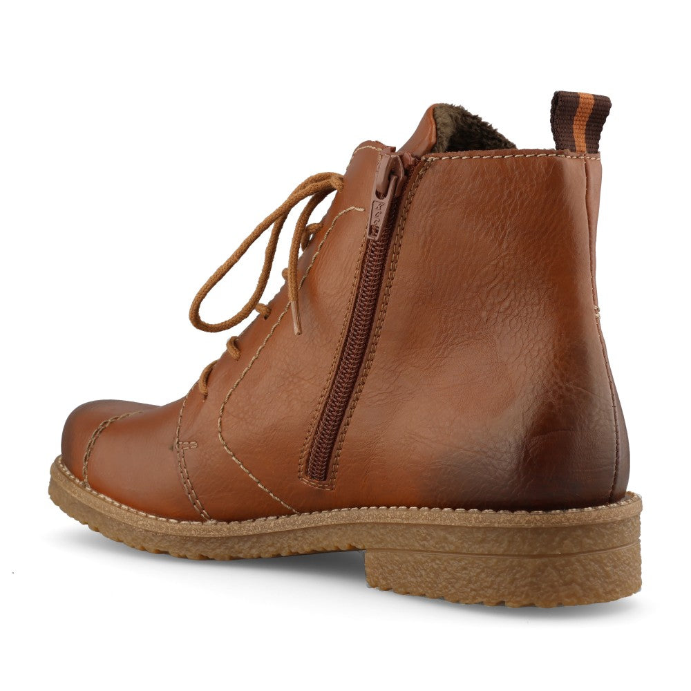 Rieker Ladies 73501 Lace Boot In Brown