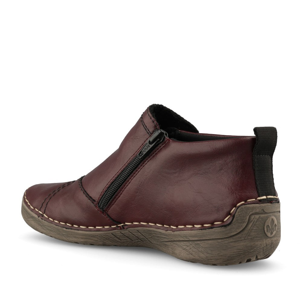 Rieker Ladies 52584 Ankle Boot In Red