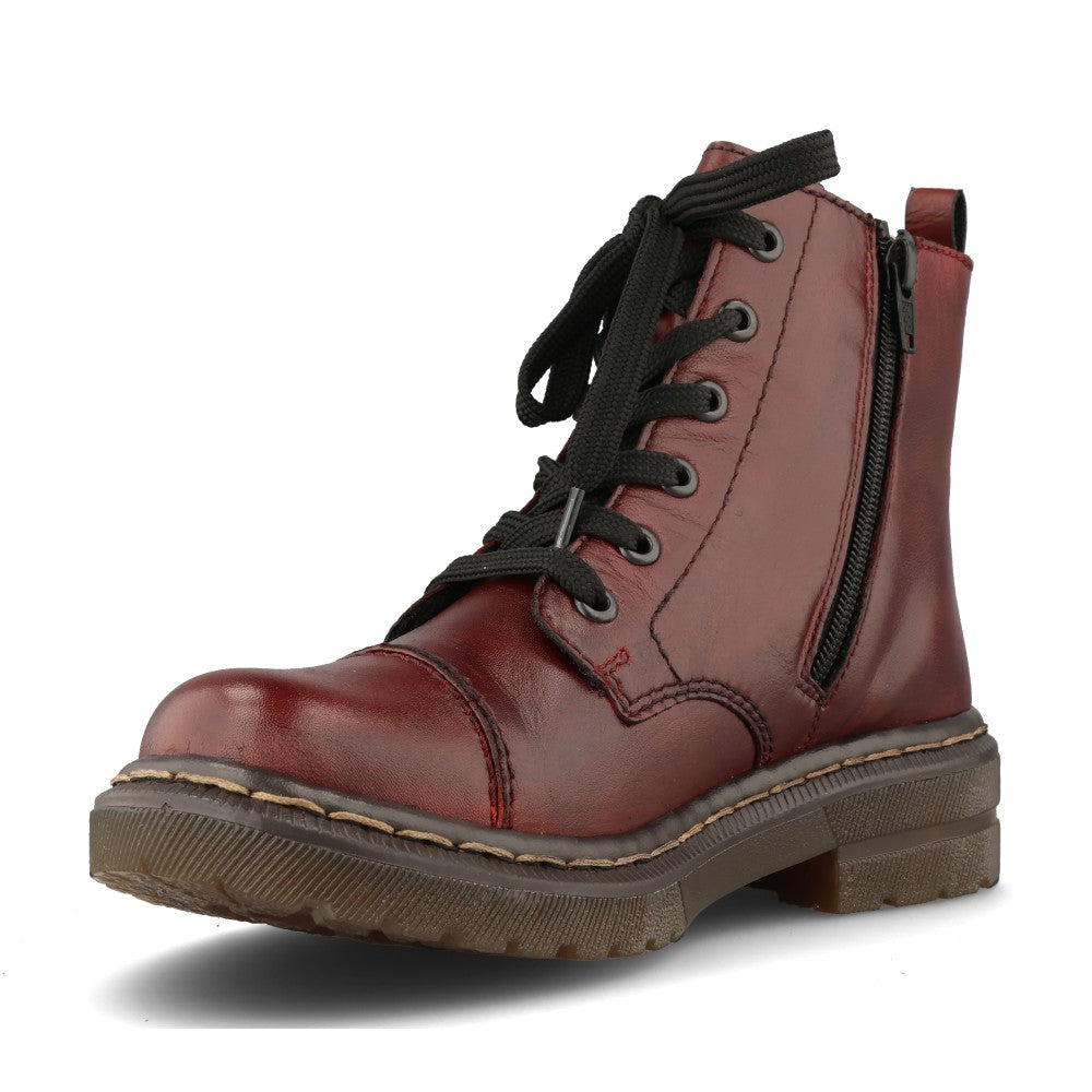 Rieker Ladies 78202 Lace Boot In Red