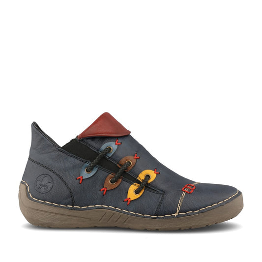 Rieker Ladies 72581 Ankle Boot In Blue