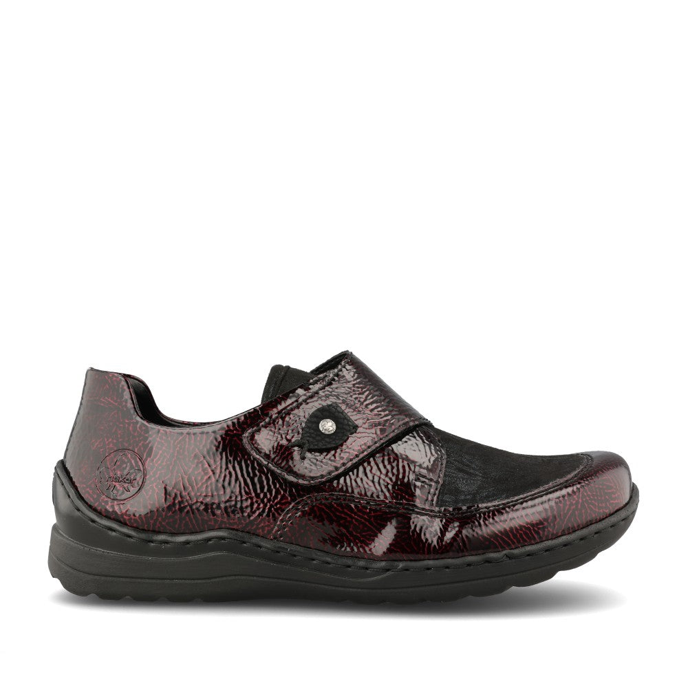 Ladies 48951 Velcro Shoe In Burgandy