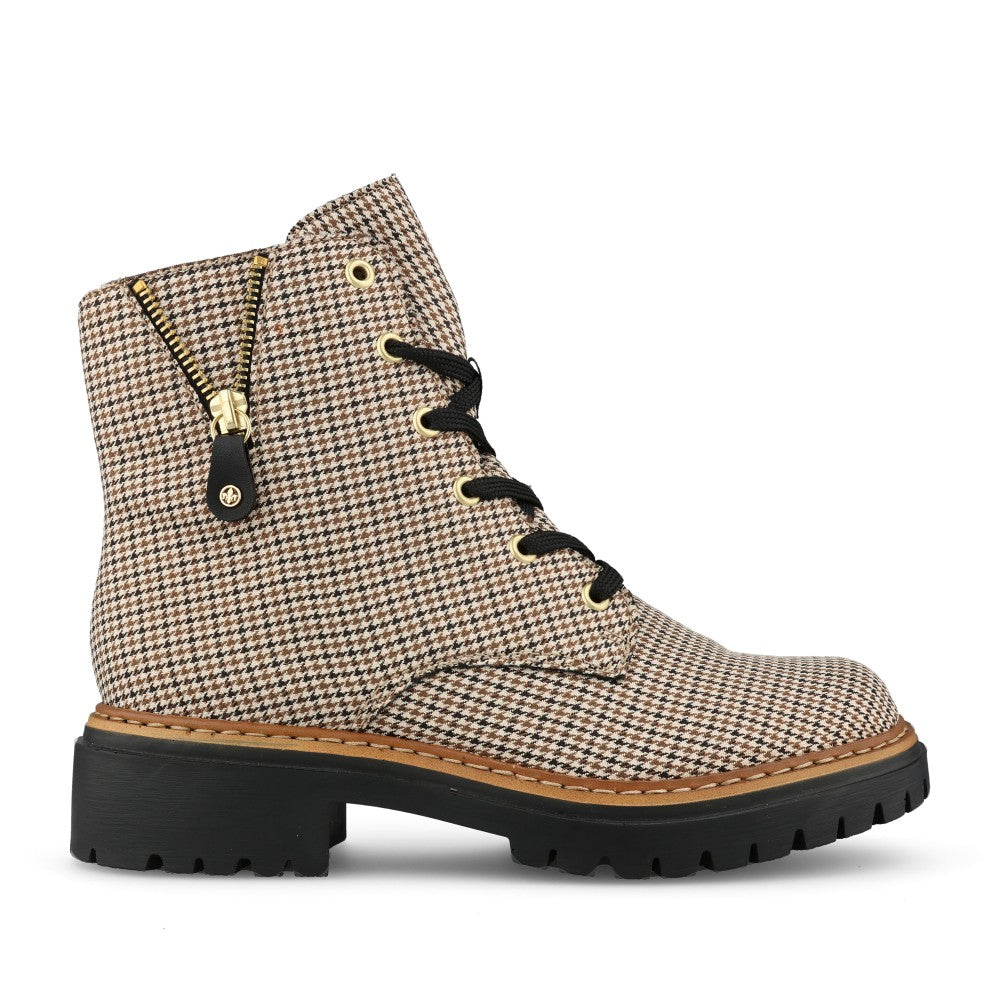 Rieker Ladies 72617 Lace Boot In Beige