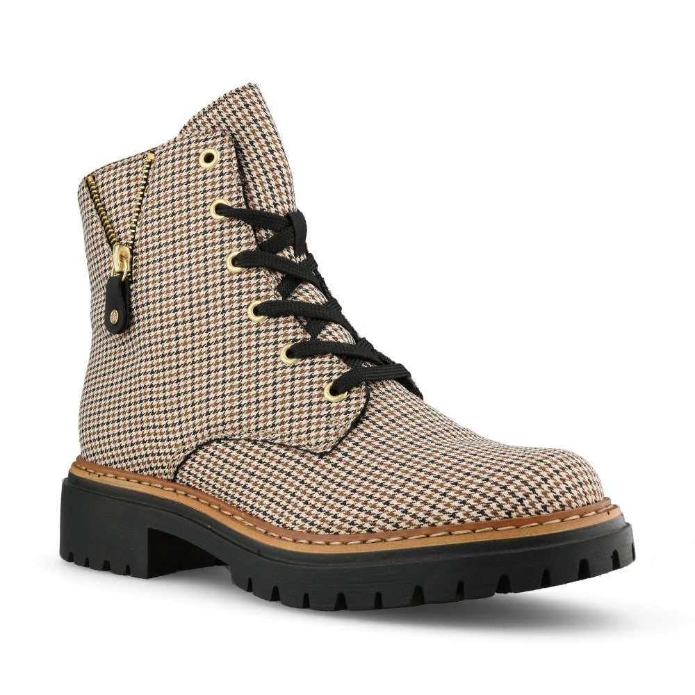 Rieker Ladies 72617 Lace Boot In Beige